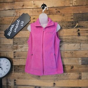 Columbia Women's Pink Benton Springs Fleece Vest Full Zip Sz S